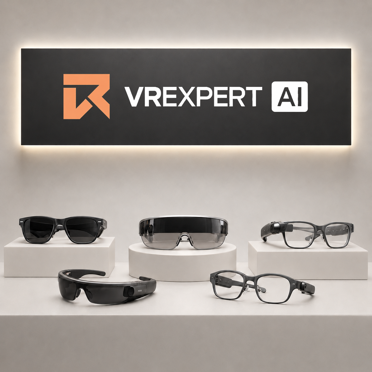 Person wearing VR glasses in profile